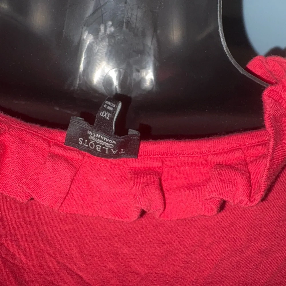 Talbots Red Ruffle Top - Picture 3 of 3